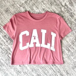 Pink Lily Dusty Pink Cali Cropped Top Size Small